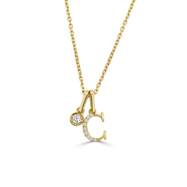 Moyer Collection 14KY Gold 0.08ctw Diamond Initial Necklace- PI318