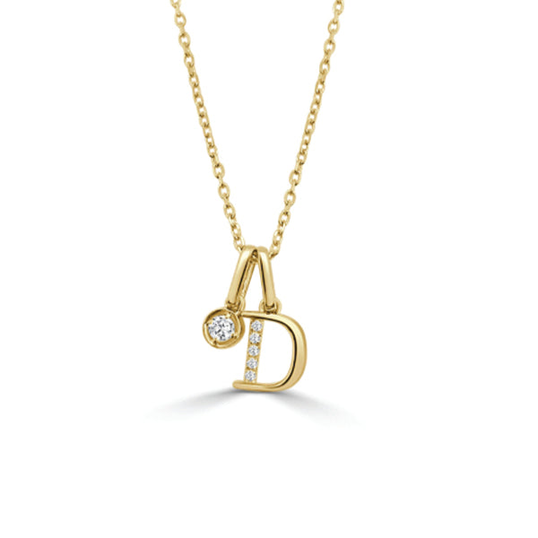 Moyer Collection 14KY Gold 0.08ctw Diamond Initial Necklace- PI318