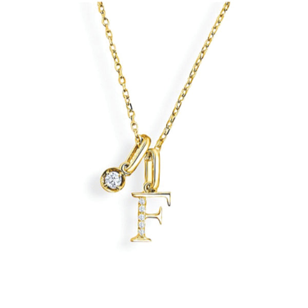 Moyer Collection 14KY Gold 0.08ctw Diamond Initial Necklace- PI318