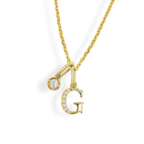 Moyer Collection 14KY Gold 0.08ctw Diamond Initial Necklace- PI318