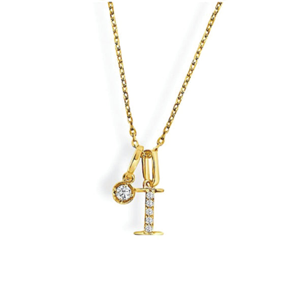 Moyer Collection 14KY Gold 0.08ctw Diamond Initial Necklace- PI318