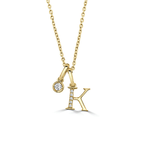 Moyer Collection 14KY Gold 0.08ctw Diamond Initial Necklace- PI318