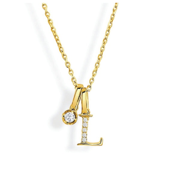Moyer Collection 14KY Gold 0.08ctw Diamond Initial Necklace- PI318