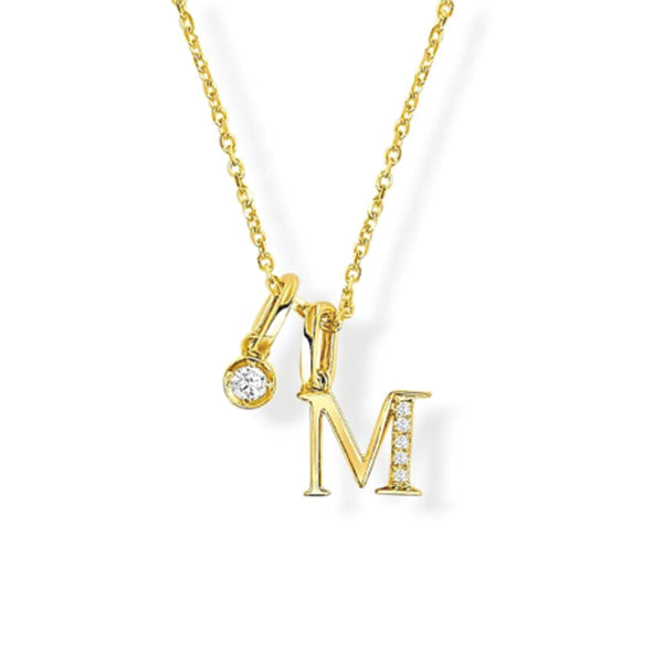 Moyer Collection 14KY Gold 0.08ctw Diamond Initial Necklace- PI318