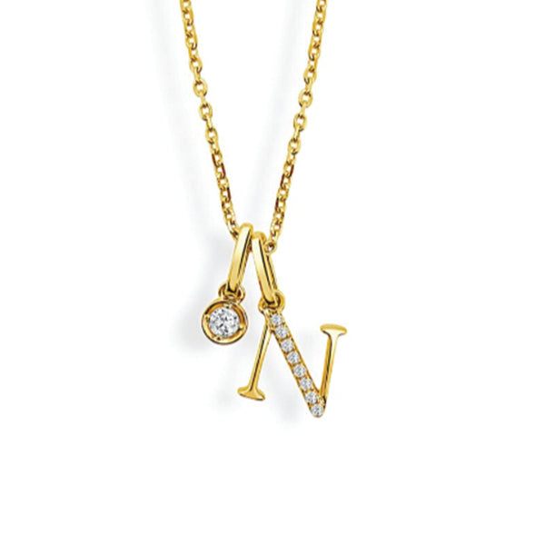 Moyer Collection 14KY Gold 0.08ctw Diamond Initial Necklace- PI318