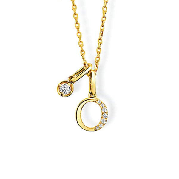 Moyer Collection 14KY Gold 0.08ctw Diamond Initial Necklace- PI318