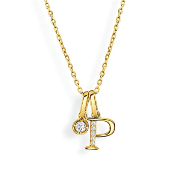 Moyer Collection 14KY Gold 0.08ctw Diamond Initial Necklace- PI318