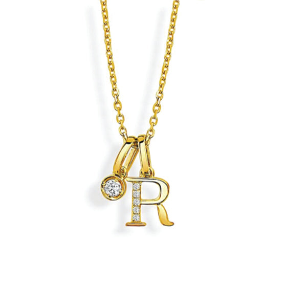 Moyer Collection 14KY Gold 0.08ctw Diamond Initial Necklace- PI318