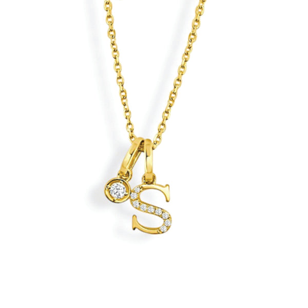 Moyer Collection 14KY Gold 0.08ctw Diamond Initial Necklace- PI318