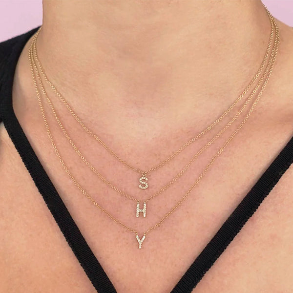 Moyer Collection 14K Gold 0.04ctw Diamond Initial Necklace- SC55007904