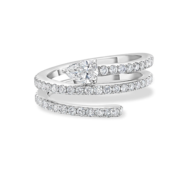 Charles Krypell 18K White Gold 1.01ctw Diamond Wrap Ring - 042048
