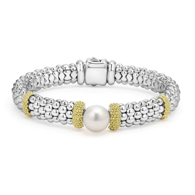 Lagos Luna Two-Tone Pearl Caviar Bracelet - 05-81519-M7