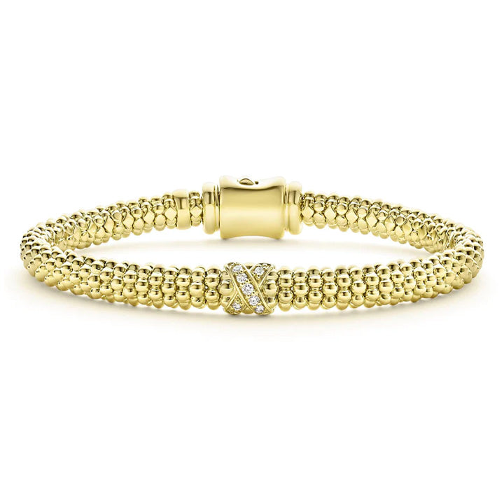 Lagos Embrace 18K Gold X Diamond Caviar Bracelet - 05-10376-DD7