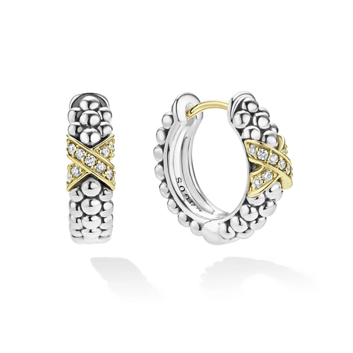 Lagos Embrace Two-Tone Diamond Huggie Earrings - 01-81999-DD