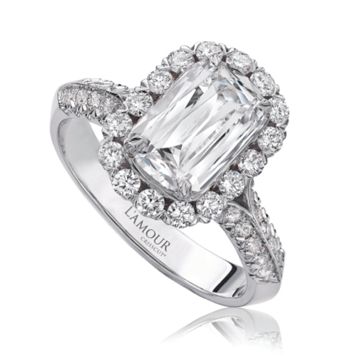 Christopher Design 18K White Gold 2.00ct L'Amour Diamond Halo Engagement Ring - L100-200