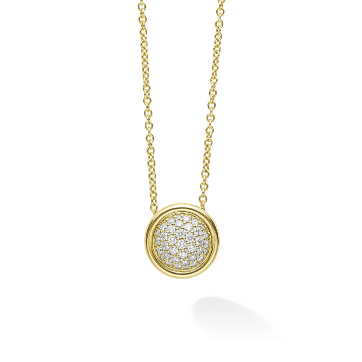Lagos Meridian 18K Gold Diamond Circle Pendant Necklace - 07-10231-DDML