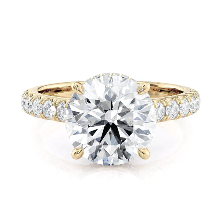 Michael M 18k Gold Classic Round Brilliant Diamond Engagement Ring- R799