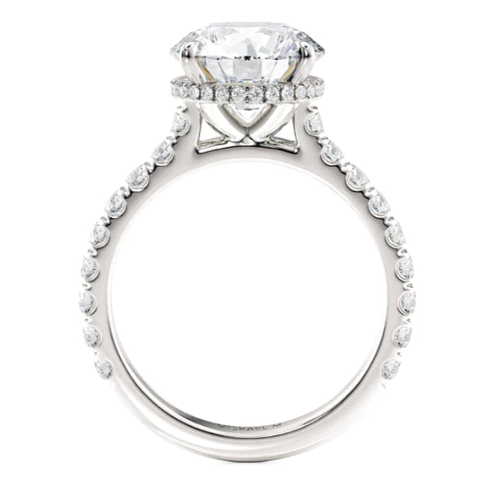 Michael M 18k Gold Classic Round Brilliant Diamond Engagement Ring- R799