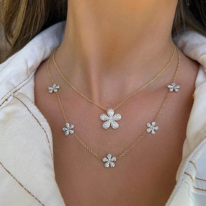 Phillips House 14K Yellow Gold Forget-Me-Not XL Flower Necklace - N2603DY