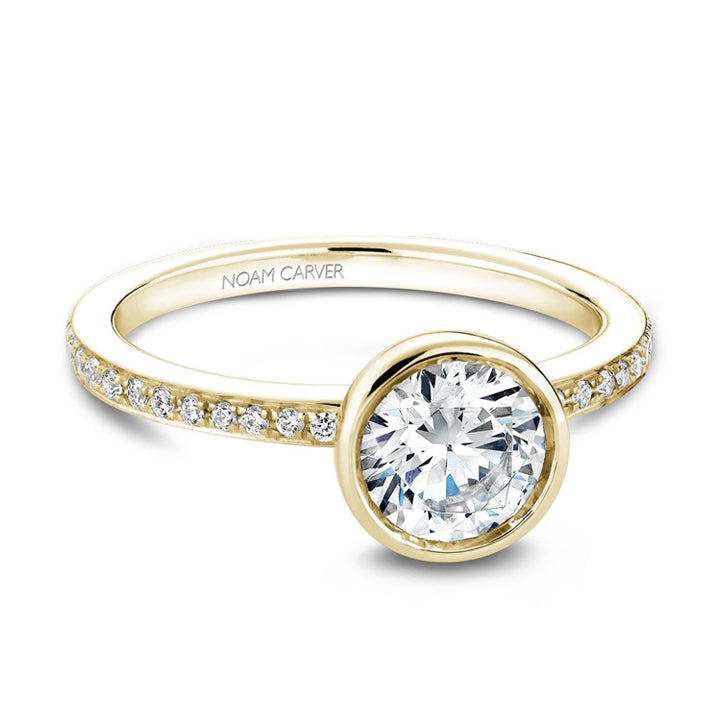 Noam Carver 14K Yellow Gold Round Bezel Set Engagement Ring- B095-02YM