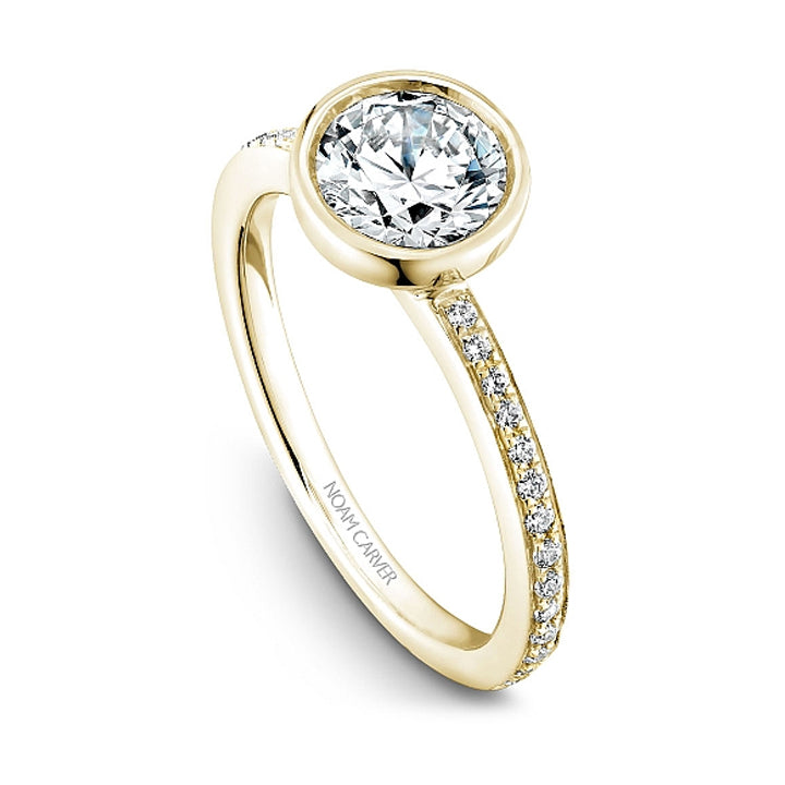Noam Carver 14K Yellow Gold Round Bezel Set Engagement Ring- B095-02YM