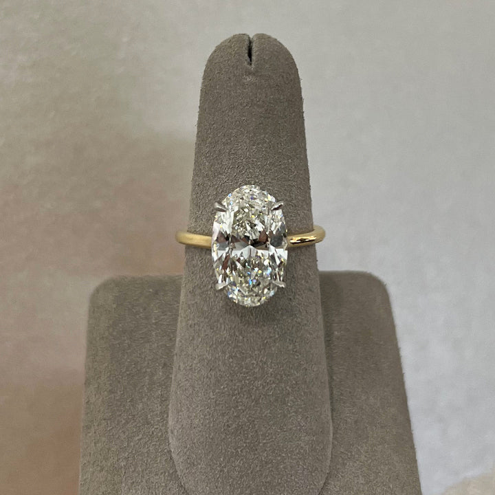 Moyer Collection 18K Yellow Gold & Platinum 5.45ct Oval Solitaire Complete Engagement Ring - 030352
