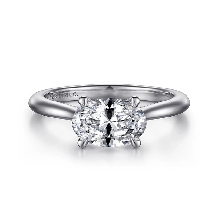 Gabriel & Co 14K White Gold East-West Oval Solitaire Engagement Ring - ER15618O6W4JJJ