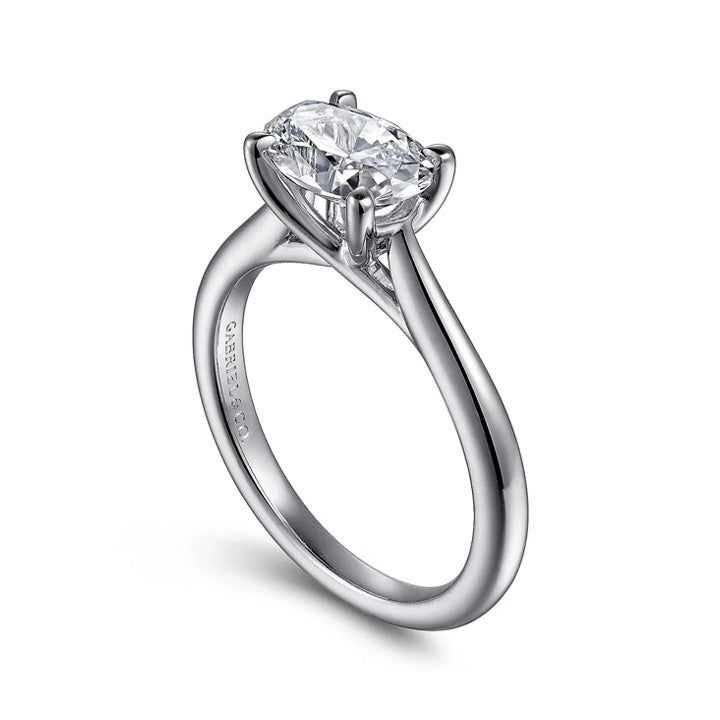 Gabriel & Co 14K White Gold East-West Oval Solitaire Engagement Ring - ER15618O6W4JJJ