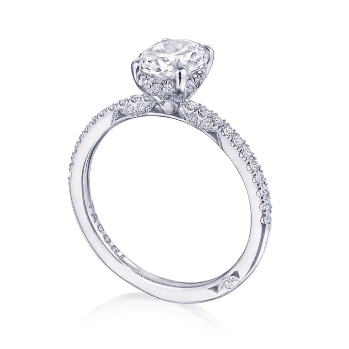 Tacori 18K White Gold Simply Tacori Oval Solitaire Engagement Ring- 267015OV8X6W