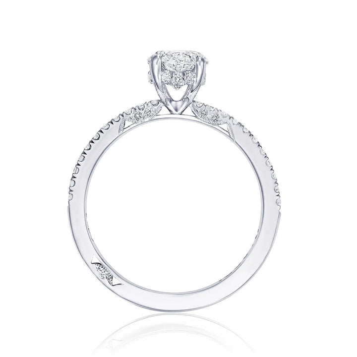 Tacori 18K White Gold Simply Tacori Oval Solitaire Engagement Ring- 267015OV8X6W
