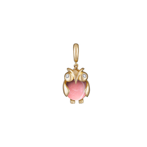 Eden Presley 14k Yellow Gold Pink Opal Owl Pendant - 2321229P-PO