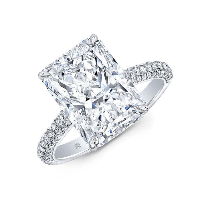 Rahaminov 18K White Gold 4.00ct Radiant Cut Engagement Ring - F84-2487