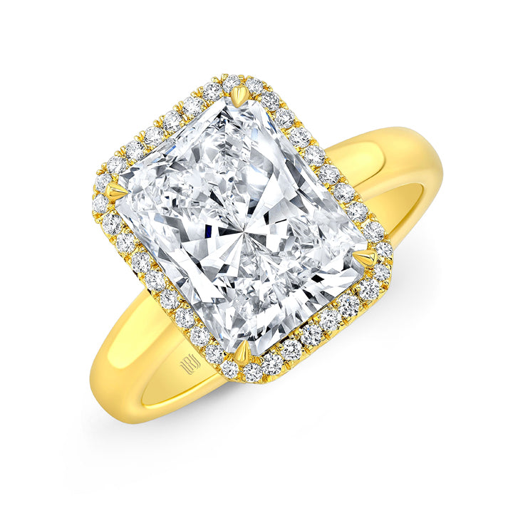 Rahaminov 18K Yellow Gold 3.00ct Radiant Cut Halo Engagement Ring - FL-3792