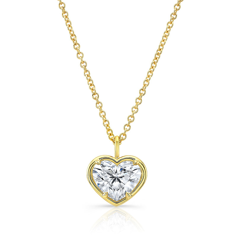 Rahaminov 18K Yellow Gold 3.16ctw Heart Shape Diamond Pendant - NK-8055