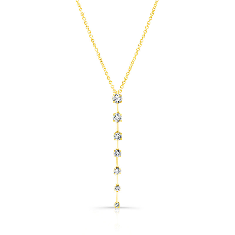 Rahaminov 18K Yellow Gold 1.43ctw Round Brilliant Diamond Line Necklace - NK-8607