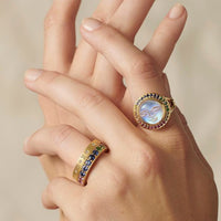 Man in the Moon Ring with Diamonds in 18K Gold | Catbird