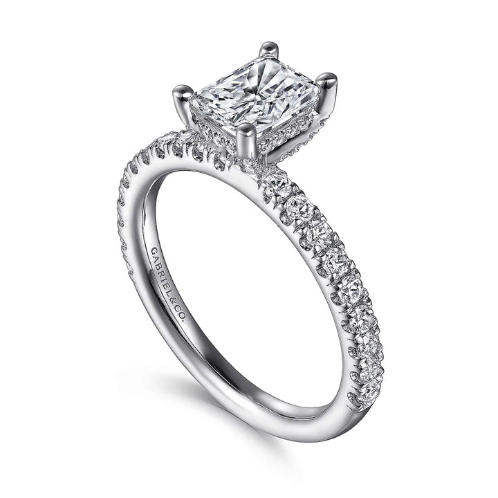 Gabriel & Co 14k White Gold Radiant Cut Diamond Engagement Ring - ER14941N4W44JJ