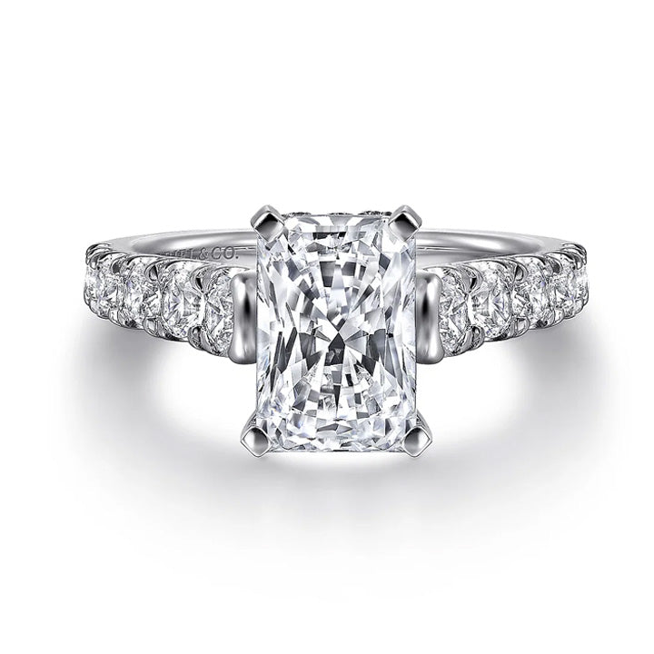 Gabriel & Co 14k White Gold Radiant Cut Diamond Engagement Ring - ER12299N0W44JJ