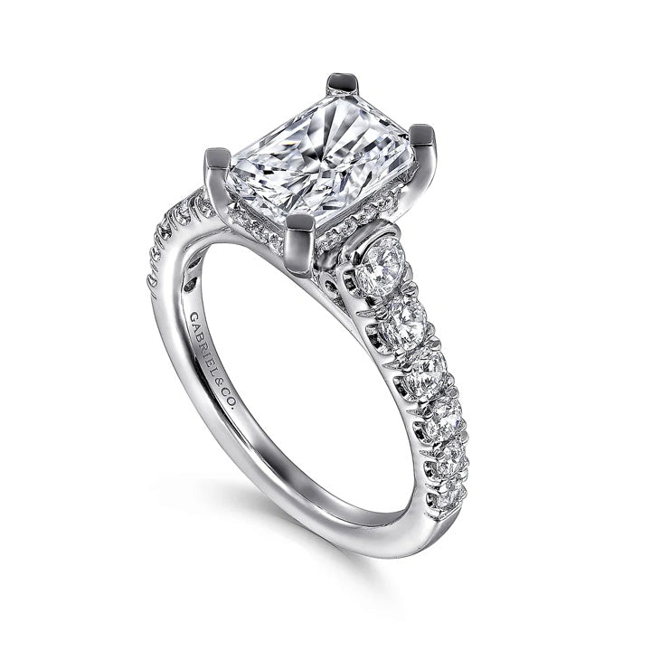 Gabriel & Co 14k White Gold Radiant Cut Diamond Engagement Ring - ER12299N0W44JJ