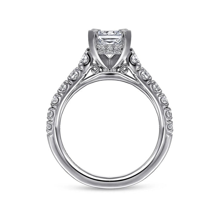 Gabriel & Co 14k White Gold Radiant Cut Diamond Engagement Ring - ER12299N0W44JJ