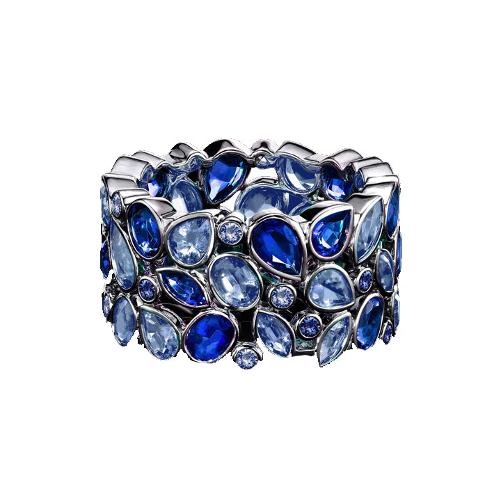 Robert Procop Platinum Blue Sapphire De La Vie Wide Eternity Ring - 5985