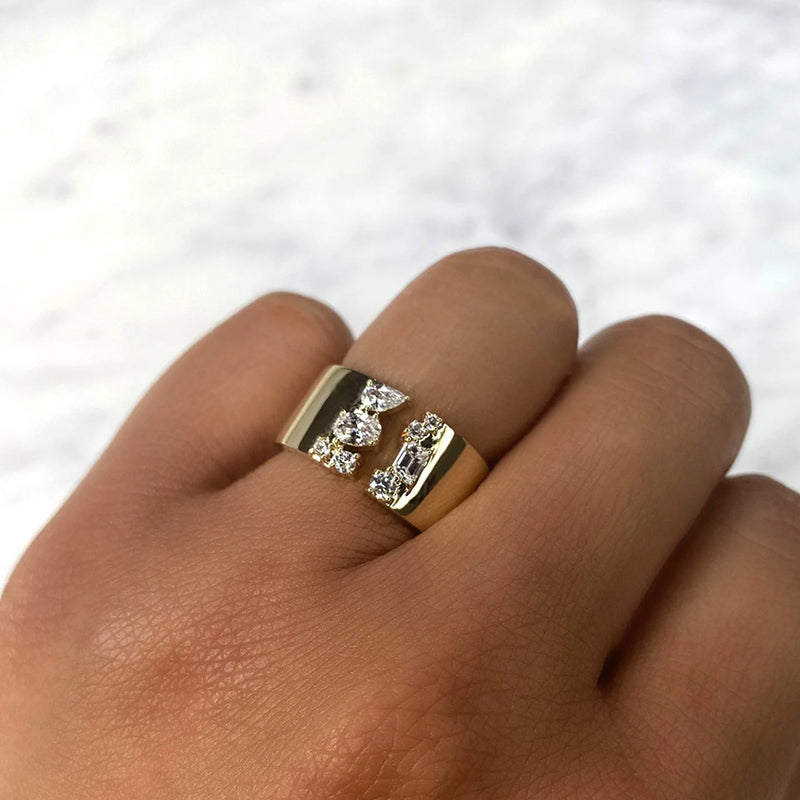 Shy Creation 14K Yellow Gold 0.61ctw Multi-Shape Diamond Ring - SC22009082