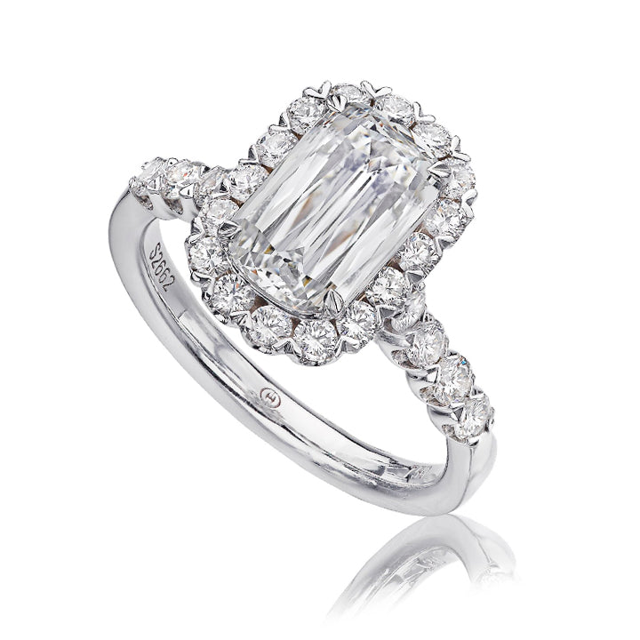 Christopher Designs 18K White Gold 1.70ct L'Amour Crisscut Halo Engagement Ring - L101-150