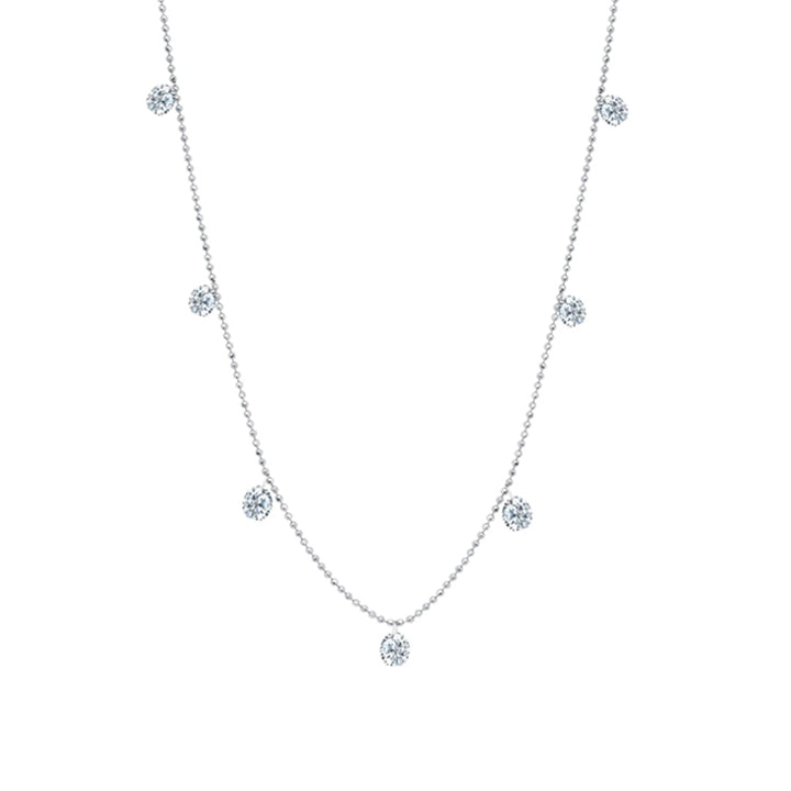 Graziela 18k White Gold 1.03ctw Small Floating Diamond Necklace - N-1412045W