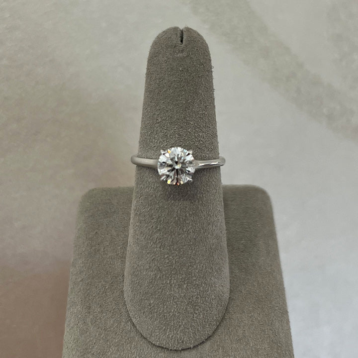 Moyer Collection 14K White Gold 1.50ct Round Brilliant Cut Solitaire Complete Engagement Ring - 020514