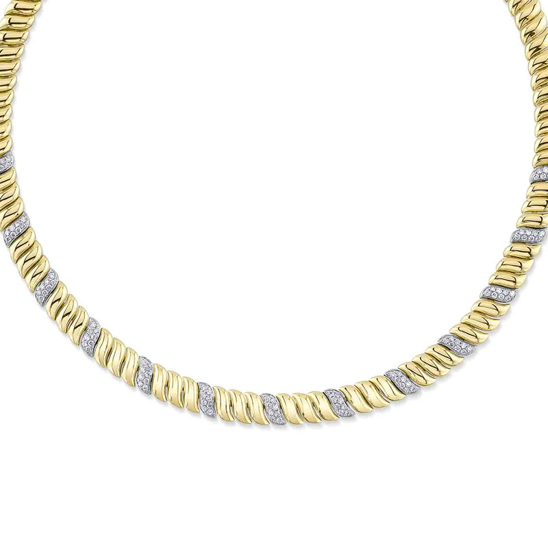 Moyer Collection 14k Yellow Gold 1.77ctw Diamond Bold Riviera Necklace- MFJ177YG