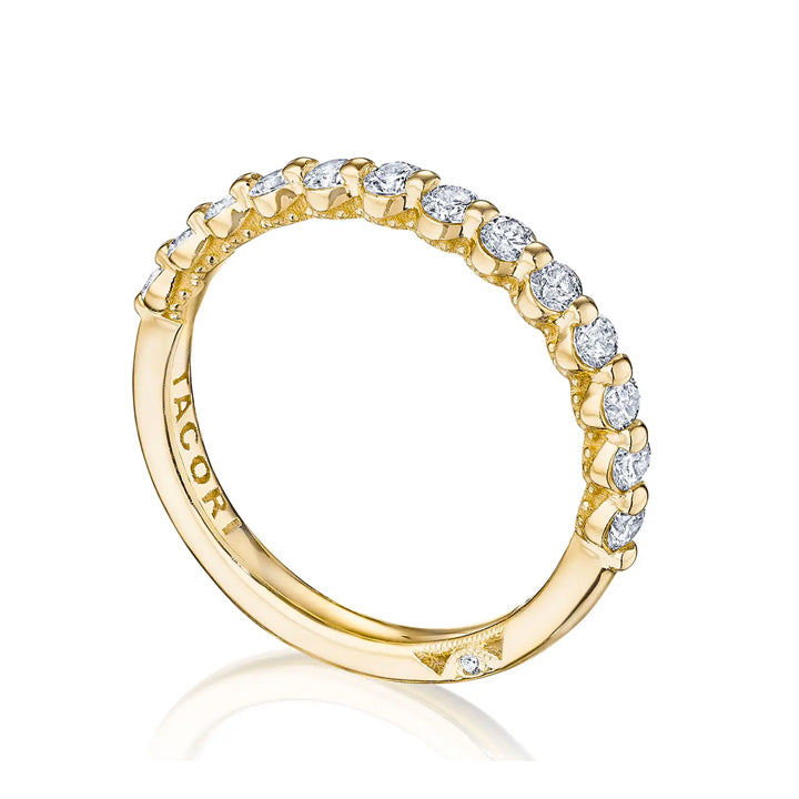 Tacori 18K Yellow Gold Sculpted Crescent Two-Prong Diamond Band - 2666B12Y
