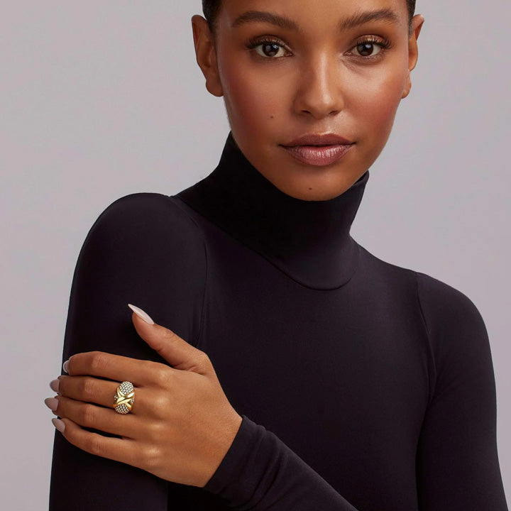 Lagos Embrace Two-Tone X Caviar Dome Ring - 03-80517