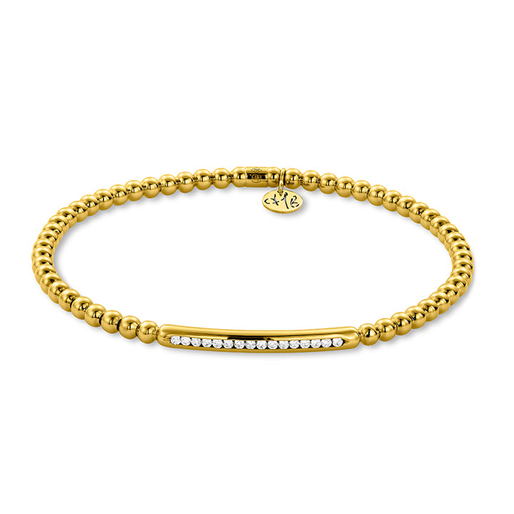Hulchi Belluni 18K Yellow Gold Small Diamond Bar Stretch Bracelet - 22398M13-YW