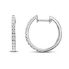 Accessorize everyday with these beautiful, dainty 14k white gold diamond small huggie hoop earrings. Perfect paired next to a diamond stud in a second piercing as well! 
